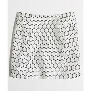J Crew Jacquard Ivory Dot Mini Skirt